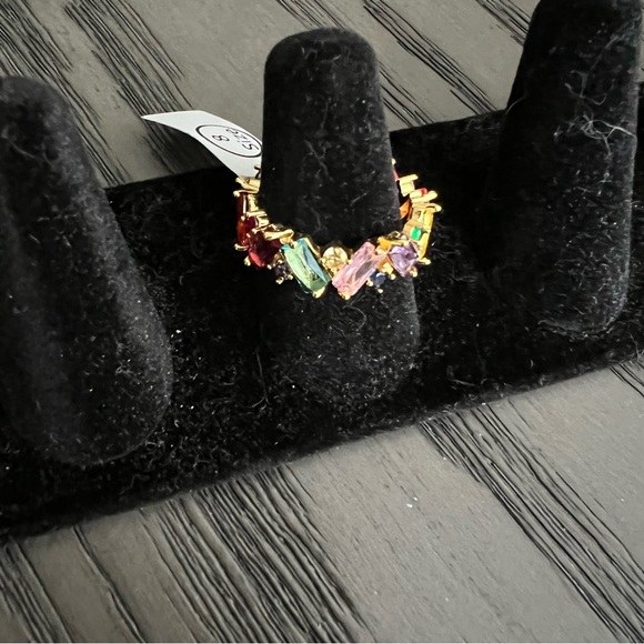 New! Multicolored Baguette Cubic Zirconia Fashion Ring Size 8 - Picture 4 of 8